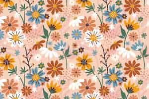 Free vector hand painted abstract floral pattern