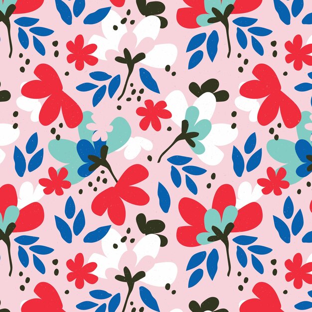 Hand painted abstract floral pattern