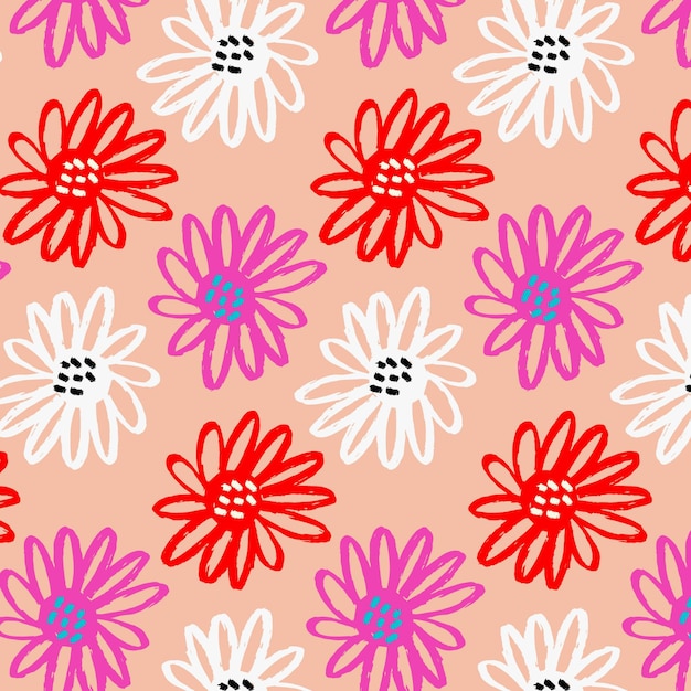 Hand painted abstract floral pattern