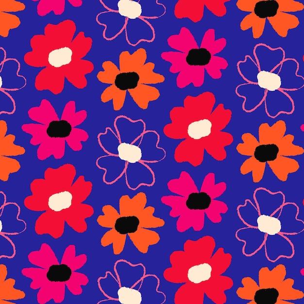 Hand painted abstract floral pattern