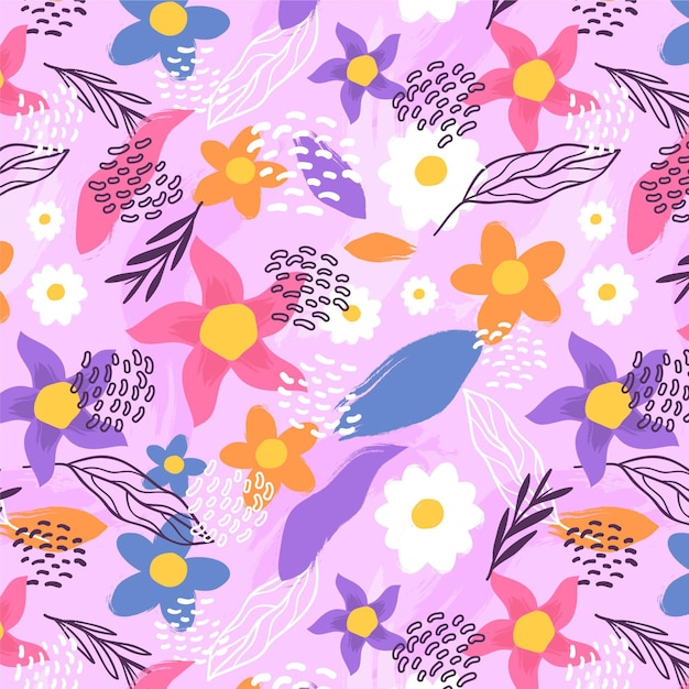 Hand painted abstract floral pattern