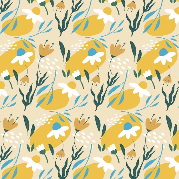 Free vector hand painted abstract floral pattern