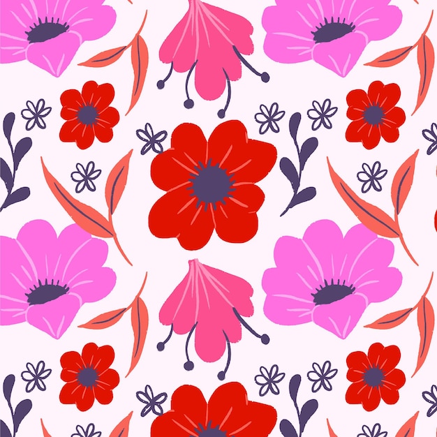 Hand painted abstract floral pattern