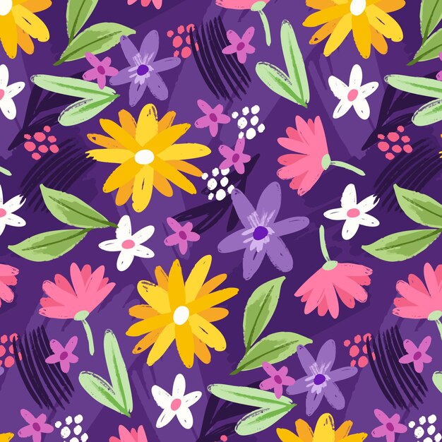 Hand painted abstract floral pattern