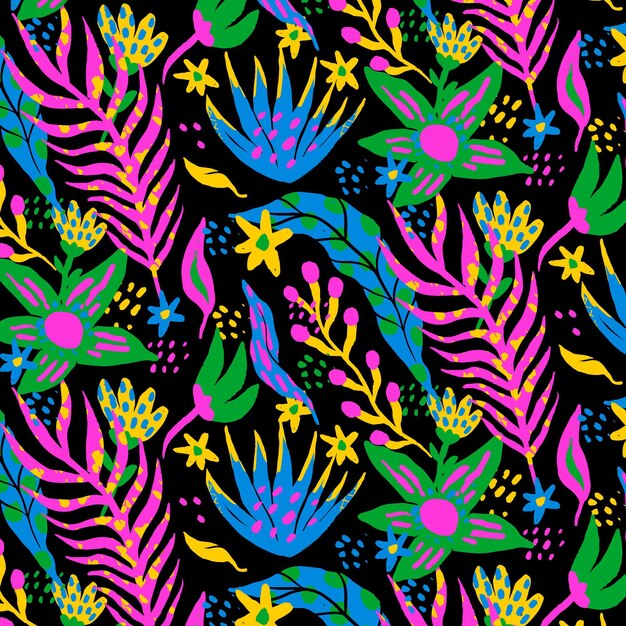 Hand painted abstract leaves pattern design