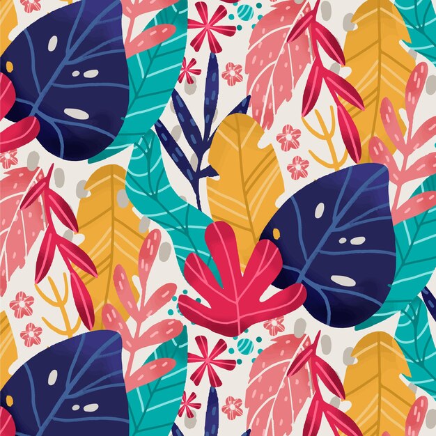Hand painted abstract leaves pattern design