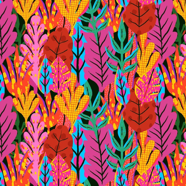 Free vector hand painted abstract leaves pattern