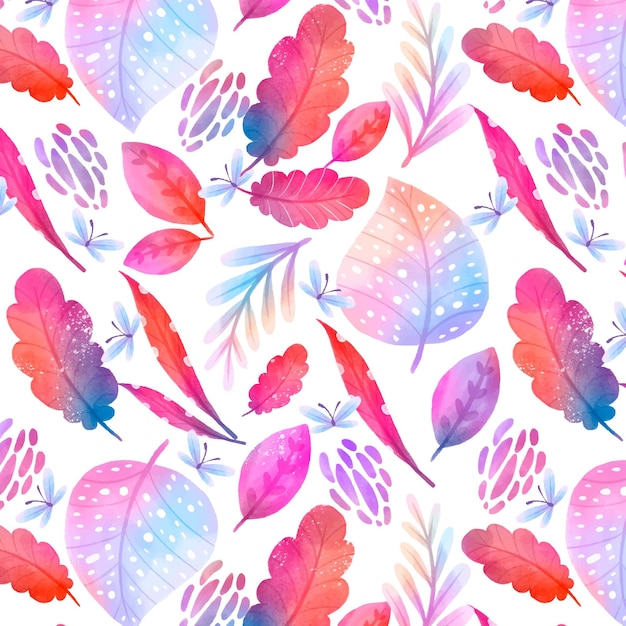 Free vector hand painted abstract leaves pattern