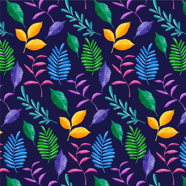 Free vector hand painted abstract leaves pattern