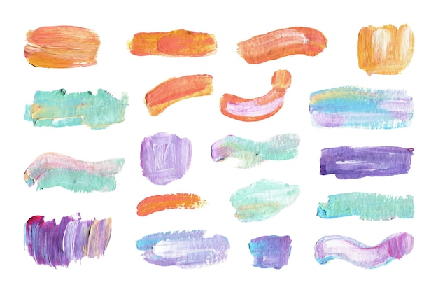 Free vector hand painted acrylic brush stroke collection