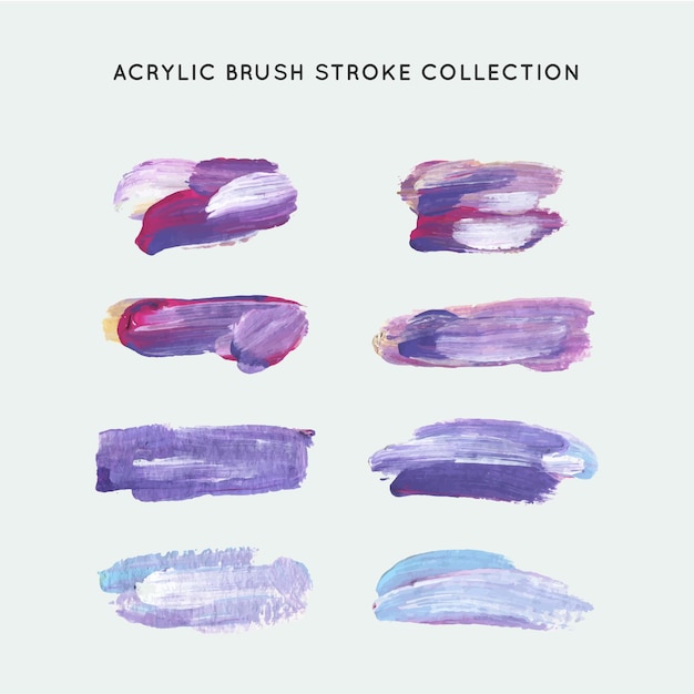 Free vector hand painted acrylic brush stroke collection