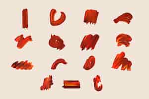 Бесплатное векторное изображение Коллекция мазков ручной росписью акриловой кистью