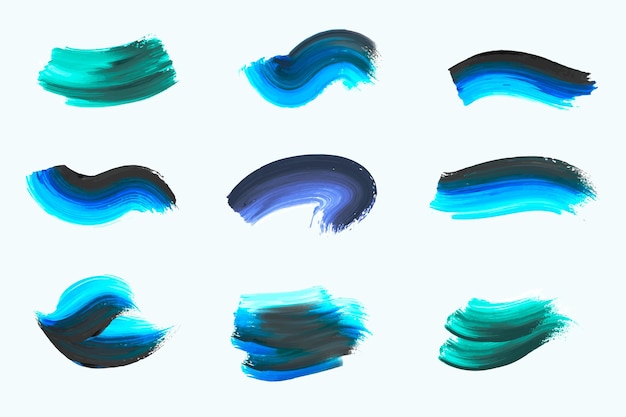 Free vector hand painted acrylic brush stroke collection