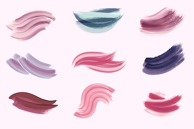 Free vector hand painted acrylic brush stroke collection