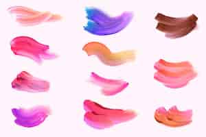 Free vector hand painted acrylic brush stroke collection