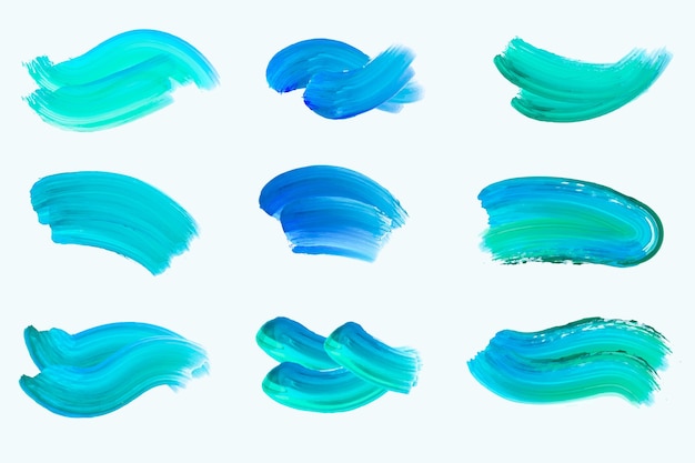 Free vector hand painted acrylic brush stroke collection