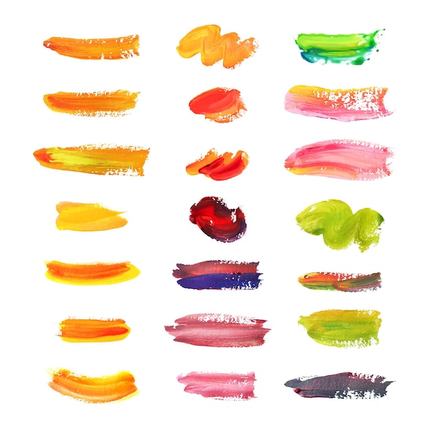 Free vector hand painted acrylic brush stroke collection