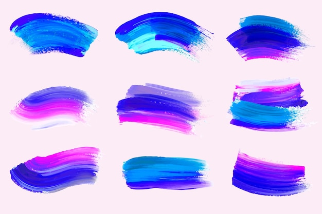 Free vector hand painted acrylic brush stroke collection