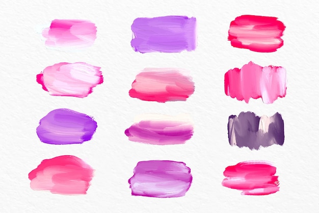 Free vector hand painted acrylic brush stroke collection