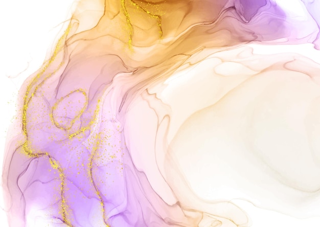 Бесплатное векторное изображение Ручная роспись спиртовыми чернилами пастельный фон с золотым блеском