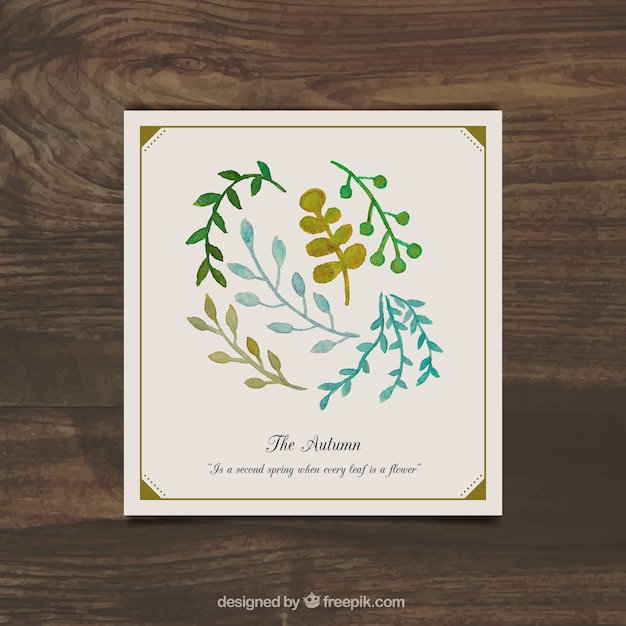 Free vector hand painted autumn leaves card