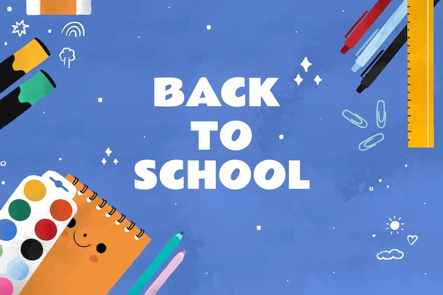 Hand painted background for back to school season