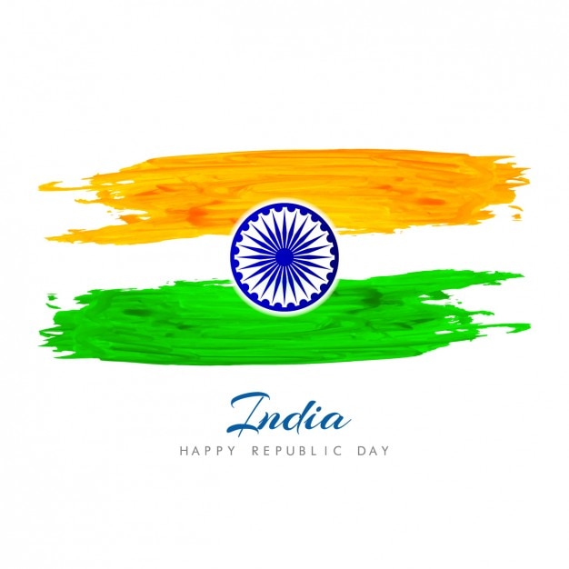Free Vector hand painted background with indian flag