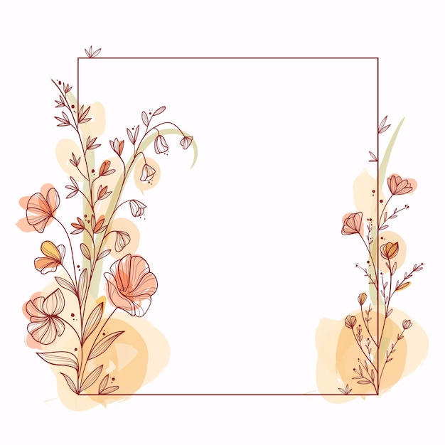 Hand painted beautiful flowers squared frame