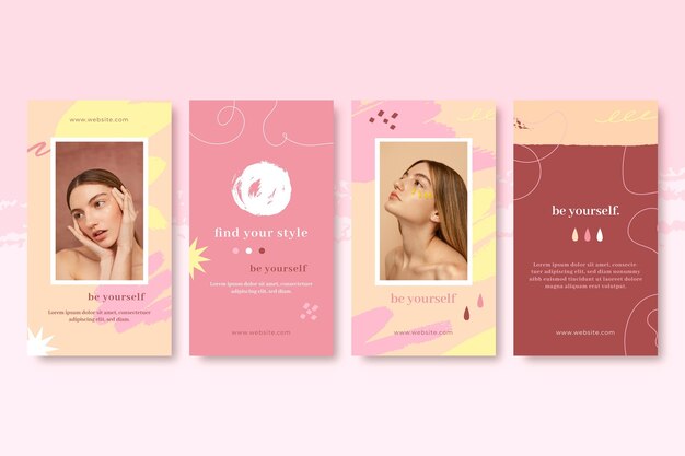 hand painted beauty instagram story collection