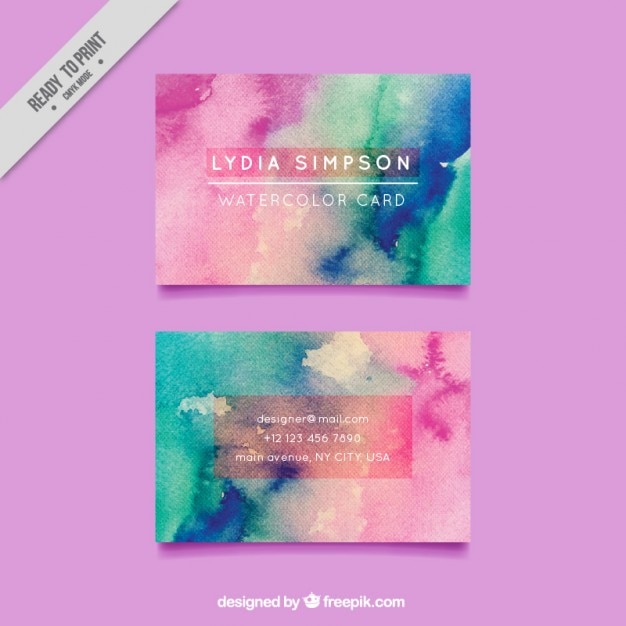 Hand painted business card design