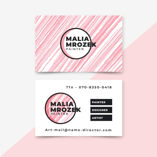 Hand painted business card template