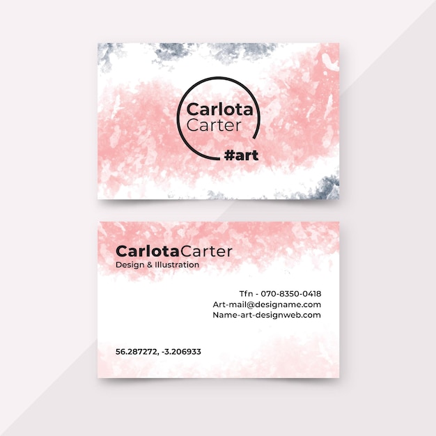 Hand painted business card template