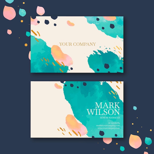 Free vector hand painted business card template