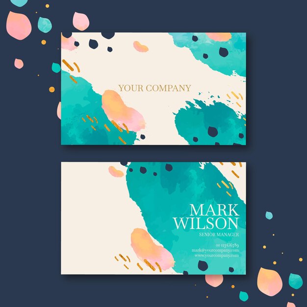 Hand painted business card template