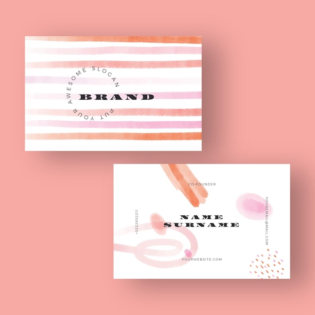 Free vector hand painted business card template