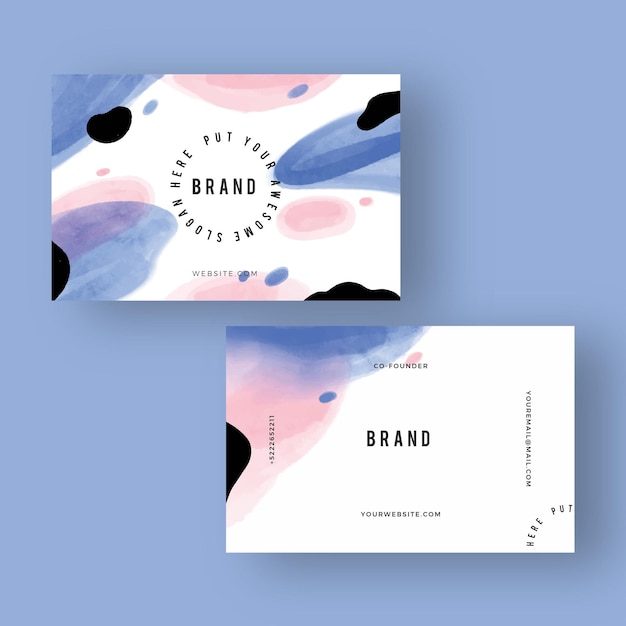 Free vector hand painted business cards concept