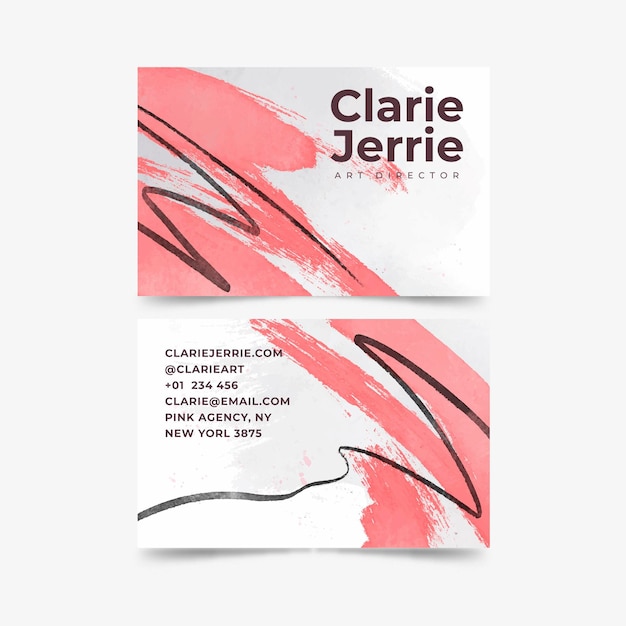 Free vector hand painted business cards