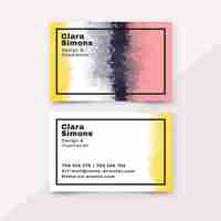 Free vector hand painted business cards