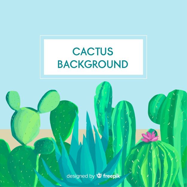 Hand painted cactus background