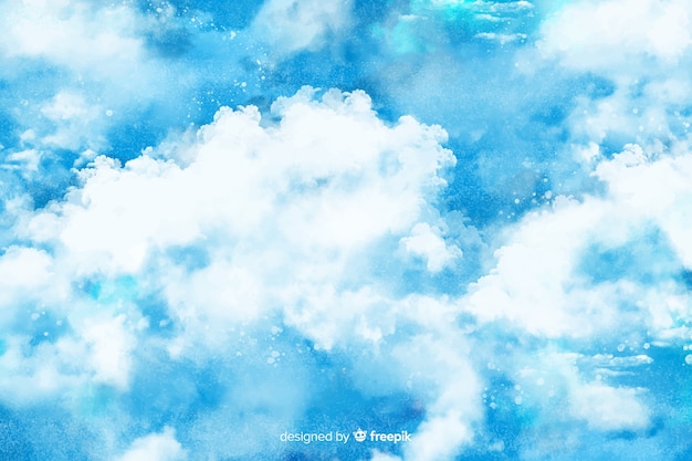 Hand painted clouds background