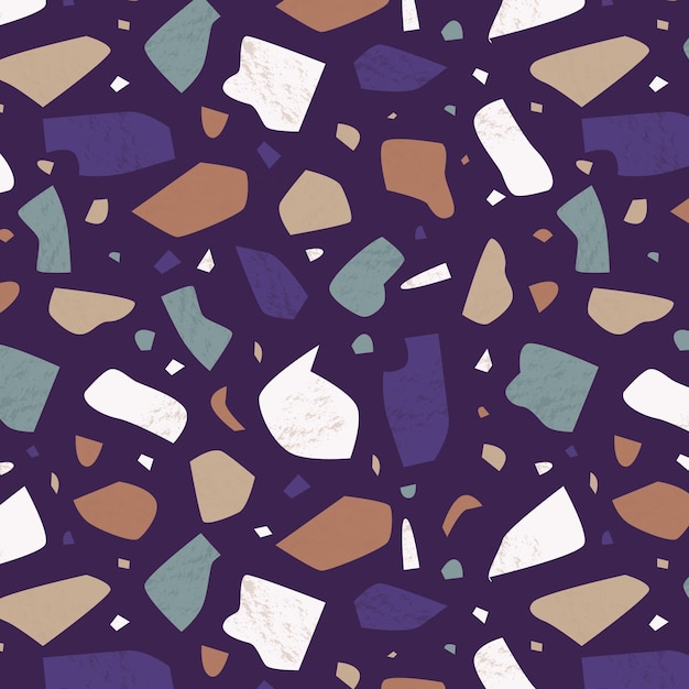 Hand painted colorful terrazzo pattern design