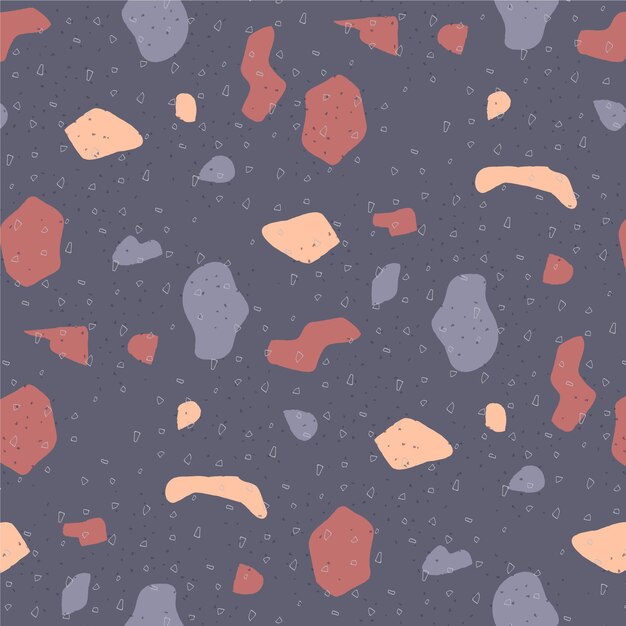 Hand painted colorful terrazzo pattern