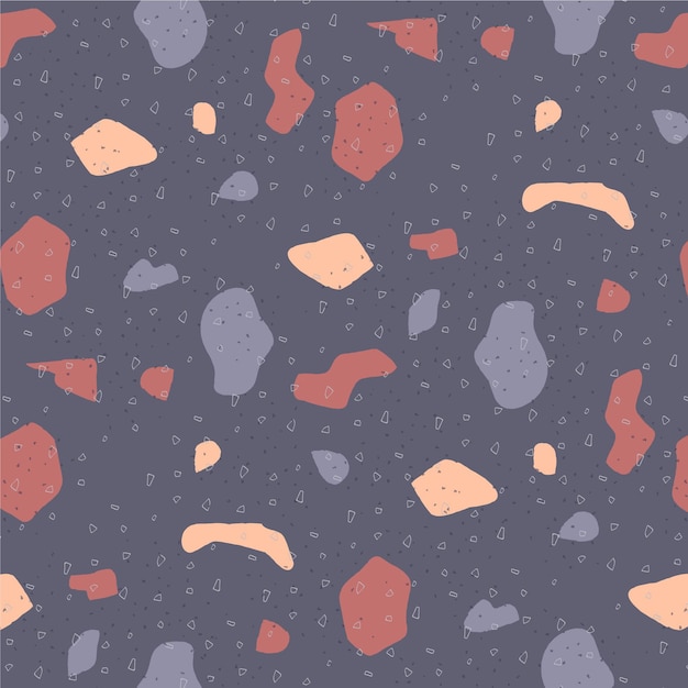 Hand painted colorful terrazzo pattern