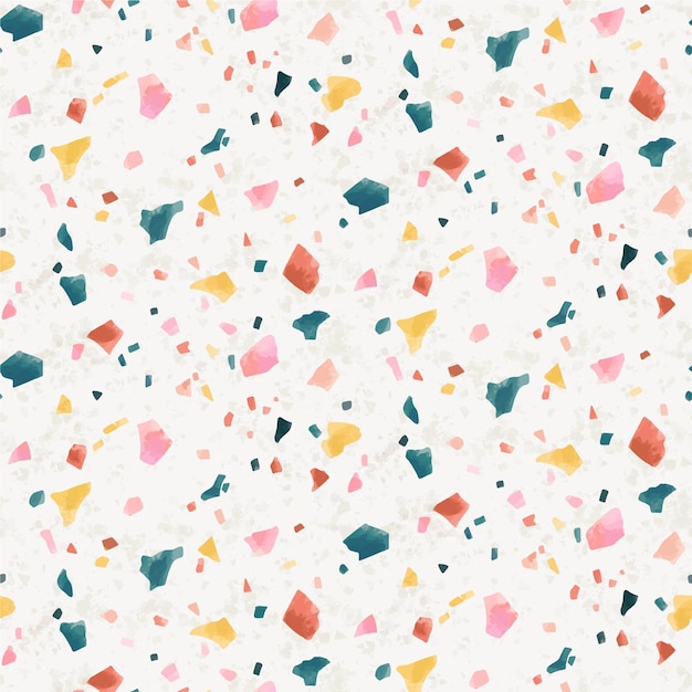 Hand painted colorful terrazzo pattern