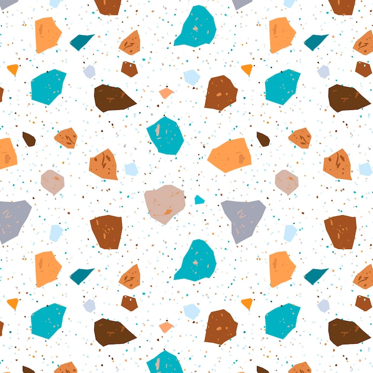 Free Vector hand painted colorful terrazzo pattern
