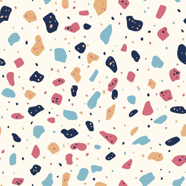 Hand painted colorful terrazzo pattern