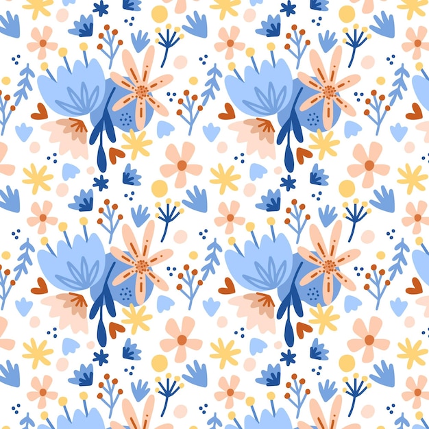 Hand painted cute floral pattern