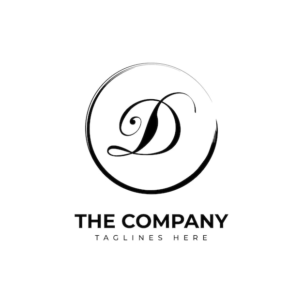 Раскрашенный вручную шаблон логотипа d