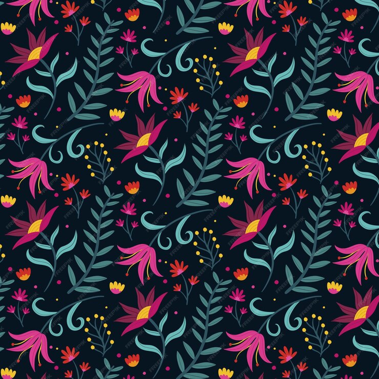 Free Vector | Hand painted exotic floral pattern