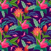 Free vector hand painted exotic floral pattern